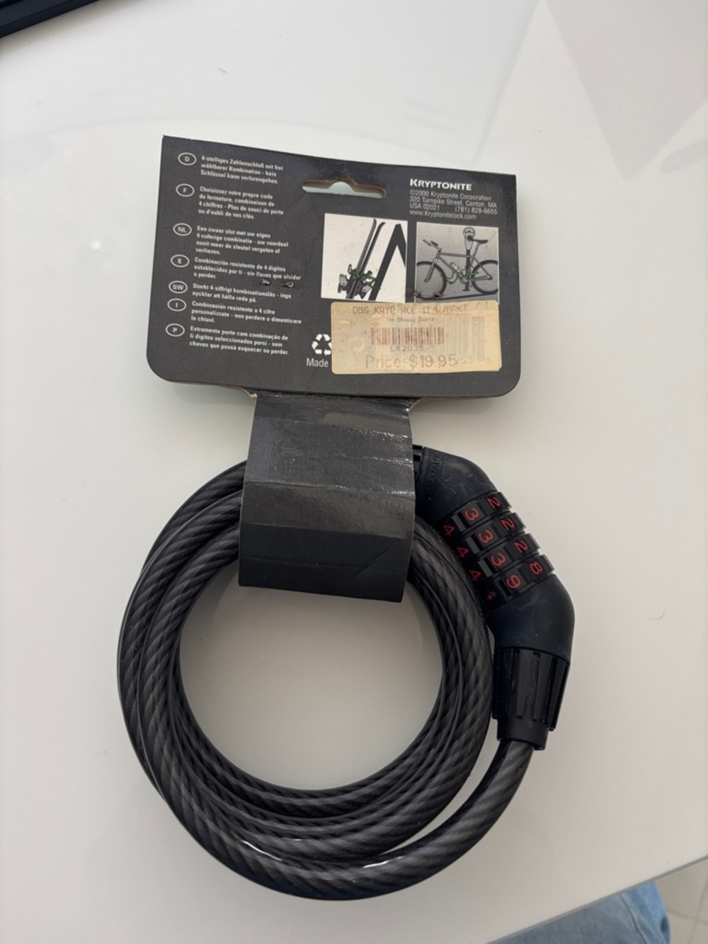RCL II Resettable Combination Cable Lock - Black - Picture 2 of 2